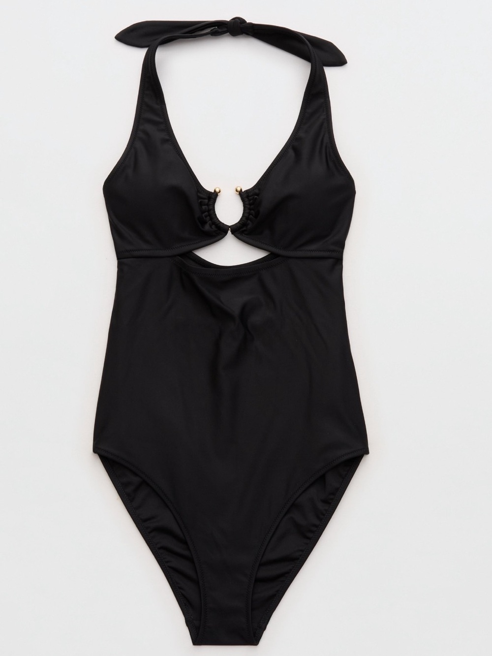 [Aerie] NWT Horseshoe Ring Halter Full Coverage One Piece Swimsuit - Picture 2 of 8